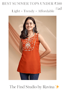 Embroidered cotton silk short kurti for women under 500