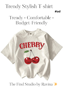 Women's oversized printed cotton t-shirt for summer