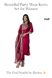 LookMark embroidered viscose rayon kurti set with dupatta for office wear