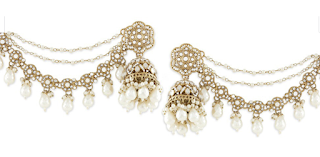 Zaveri Pearls Gold Plated Jhumka with Long Ear Chain