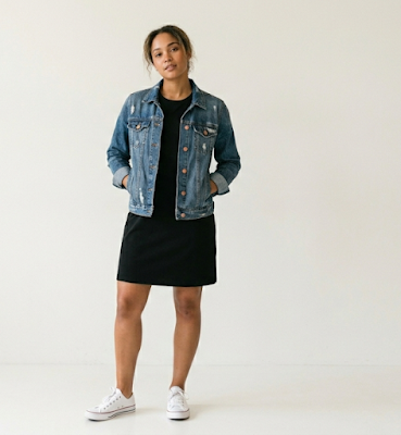 Party outfit with jacket layering